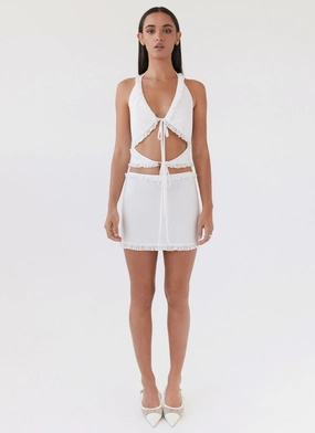 Love Exchange Ruffle Mini Dress - White