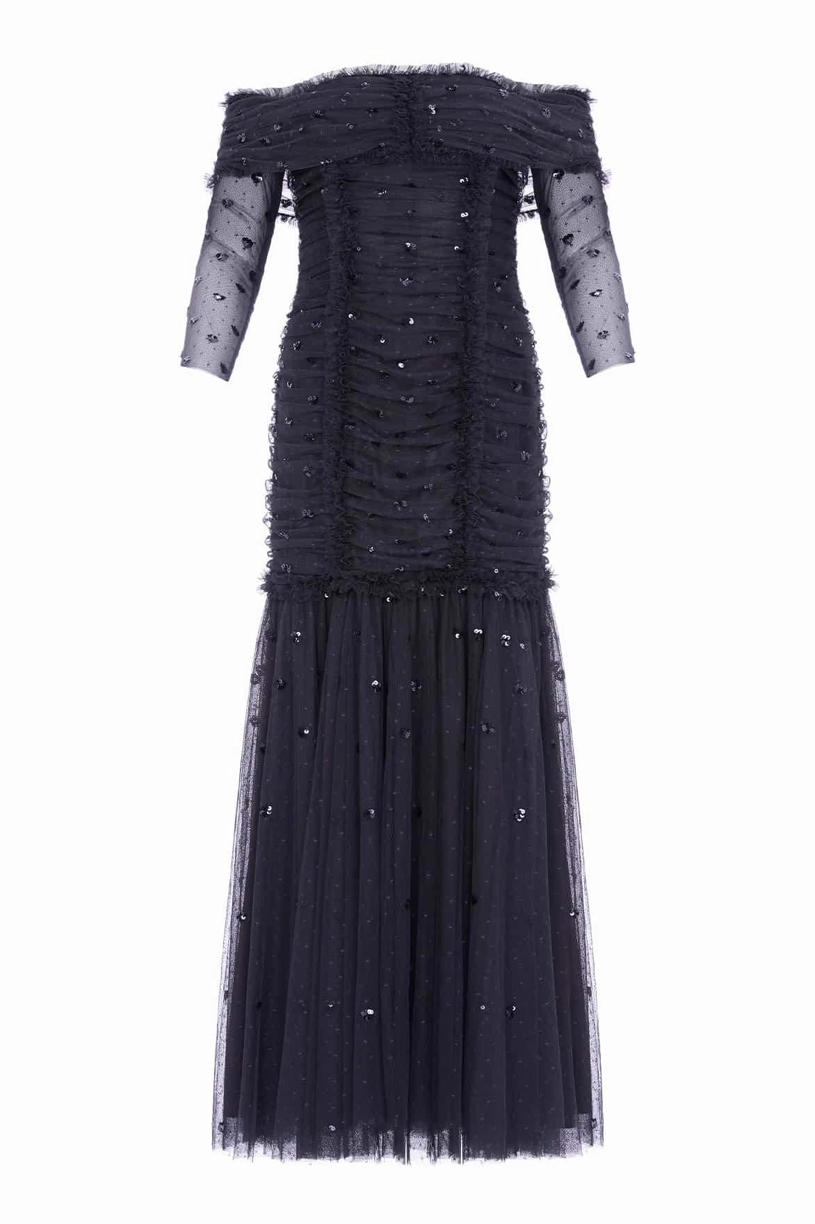 MoistureWickingTechnology Elegant Layering Love Heart Rouched Off-Shoulder Gown