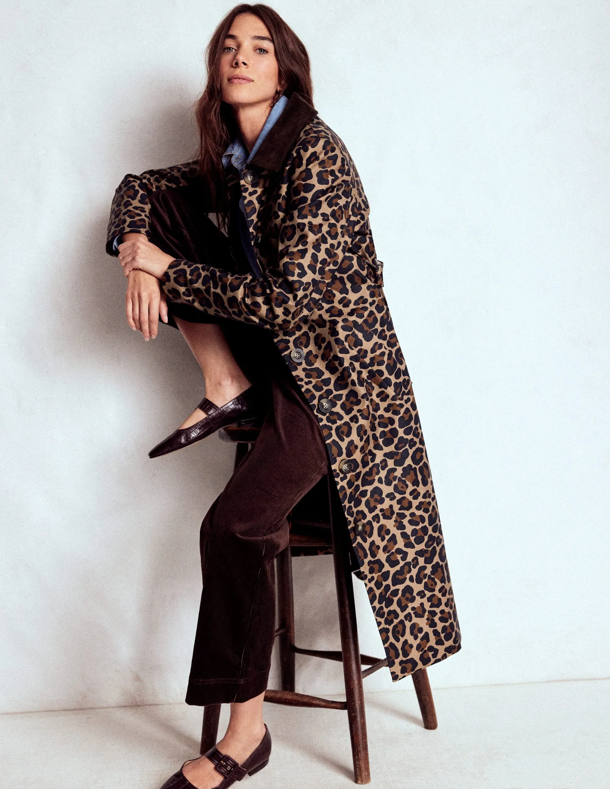 Lancaster Belted Mac-Leopard Comfort Focused Design