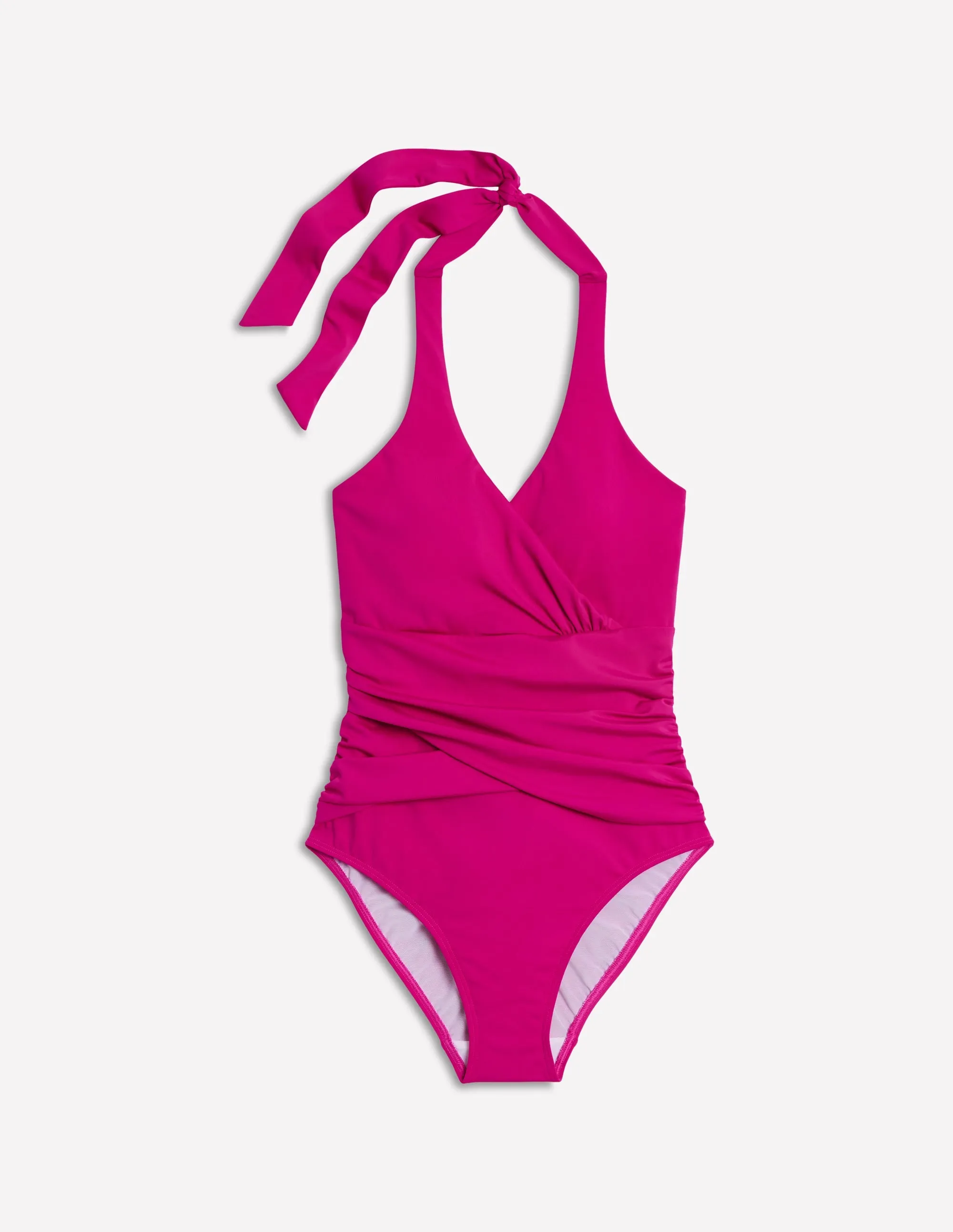 Sandproof Inner Layer Party-Ready Levanzo Halter Swimsuit-Jewel Pink