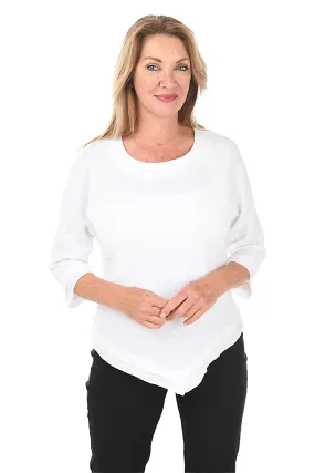 Compact Stitching Bubble Gauze Handkerchief Hem Blouse