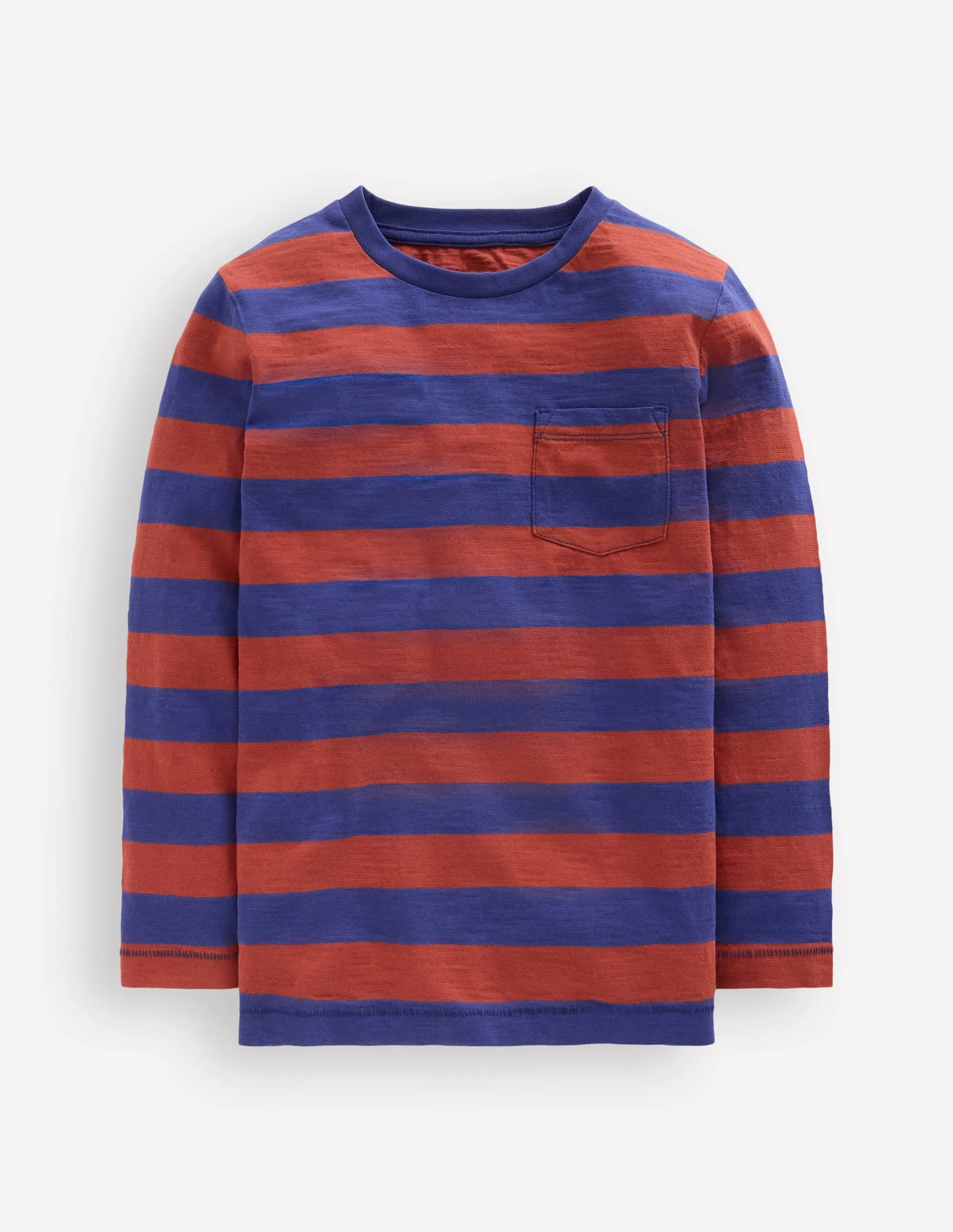 VentilatedMeshPaneling Comfy Layer Everyday Long Sleeve T-Shirt-Starboard Blue/ Chestnut Brown