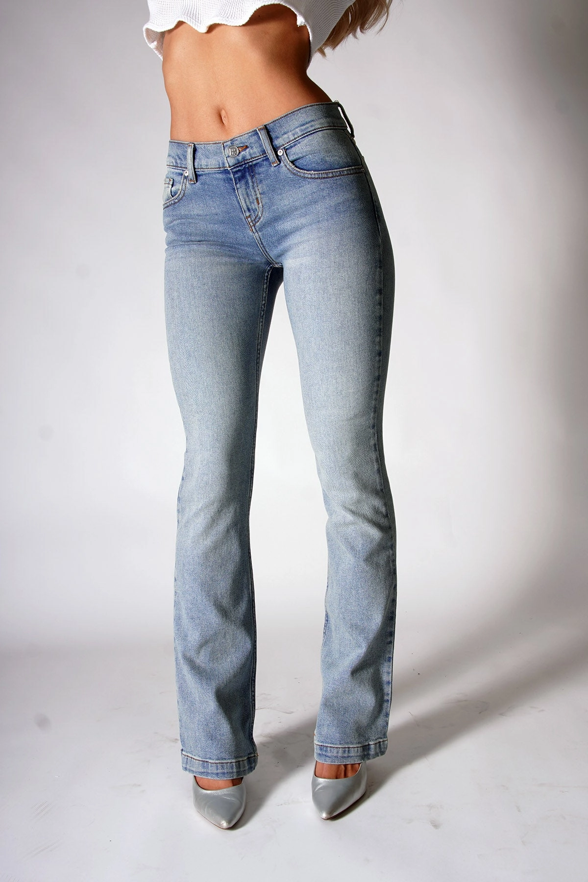 High Waist Stretch Flexible Fabric Low Down / Blue Crush