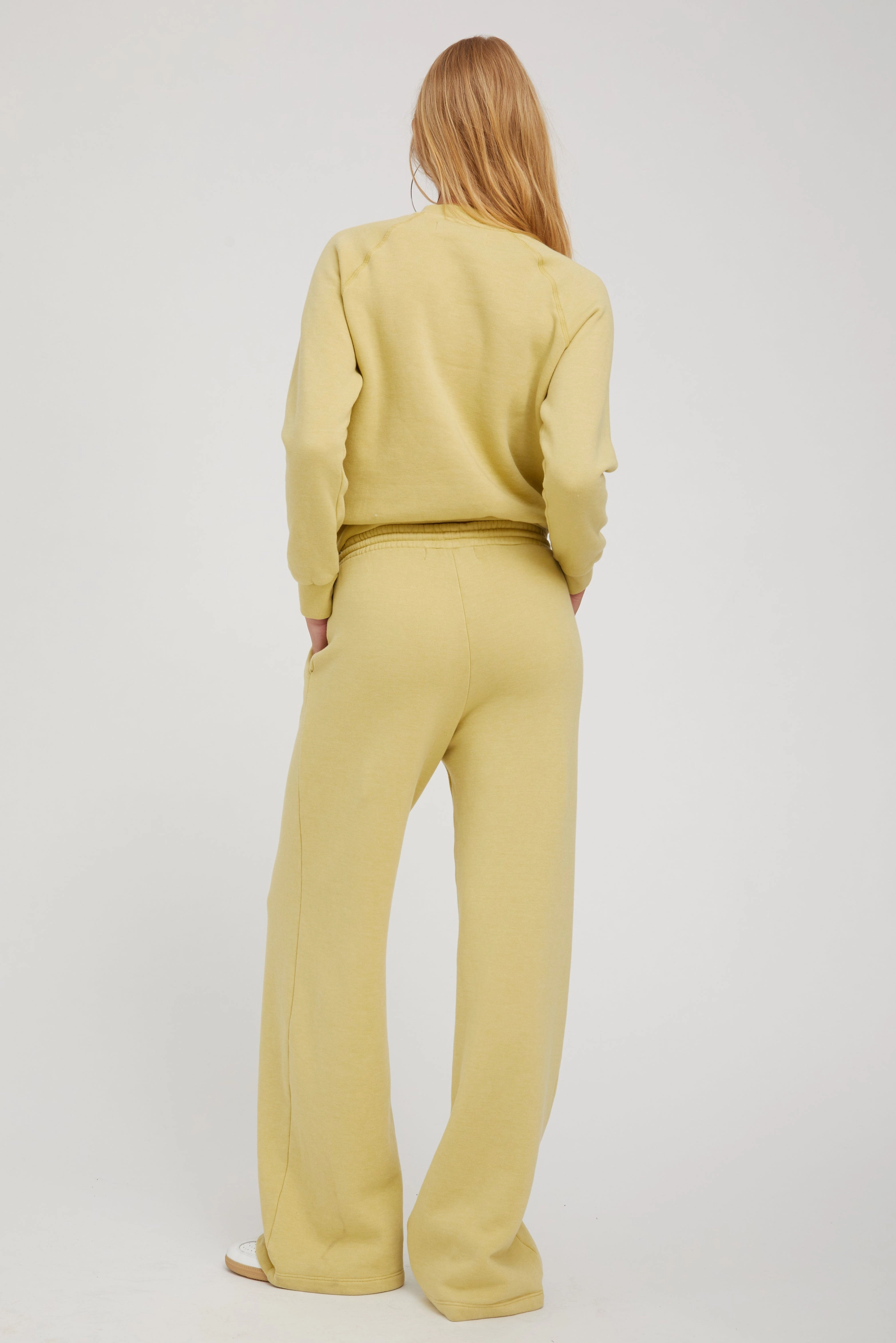 Soft Wool Pistachio Baggy Sweatpants