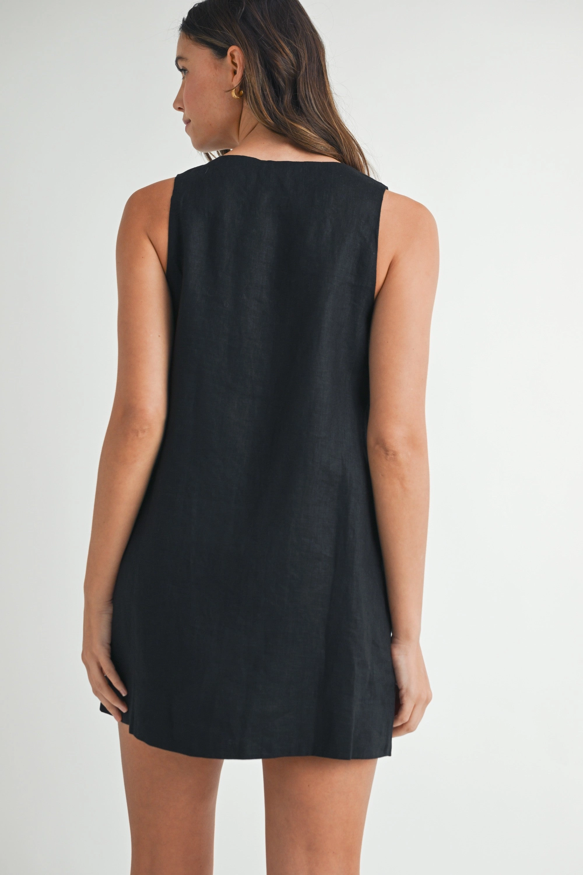 Office Glam Feminine Fit STELLA BUTTON DETAIL MINI DRESS