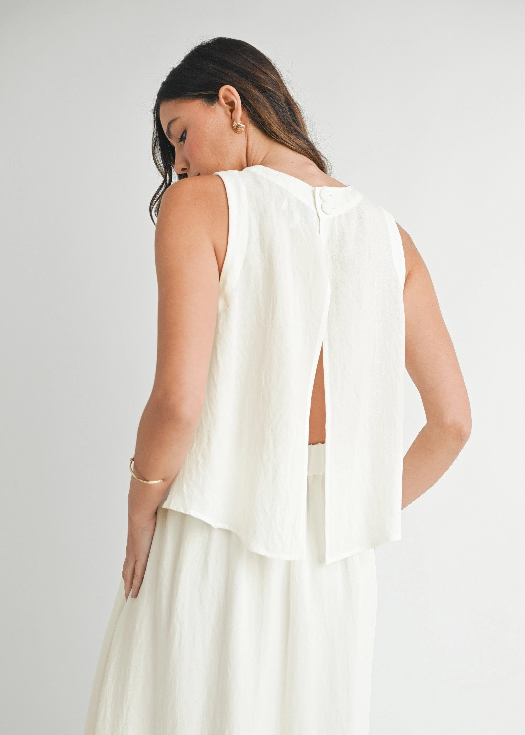 MARY WRINKLED FABRIC SWING TOP Recycled Material Blend