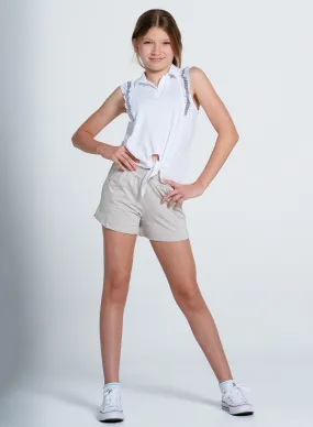 PreShrunk Fabric Drop Shoulder Silhouette Lucky Stripe Tie Polo