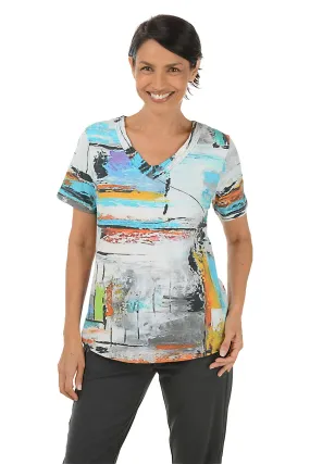 Cozy Layer UltraLightweight Lucy Shirred V-Neck Tee