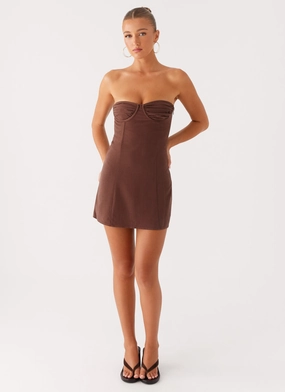 Ludo Mini Dress - Chocolate