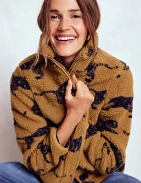 Convertible styles Westminster Borg Jacket-Hazelnut Brown, Leaping Tiger