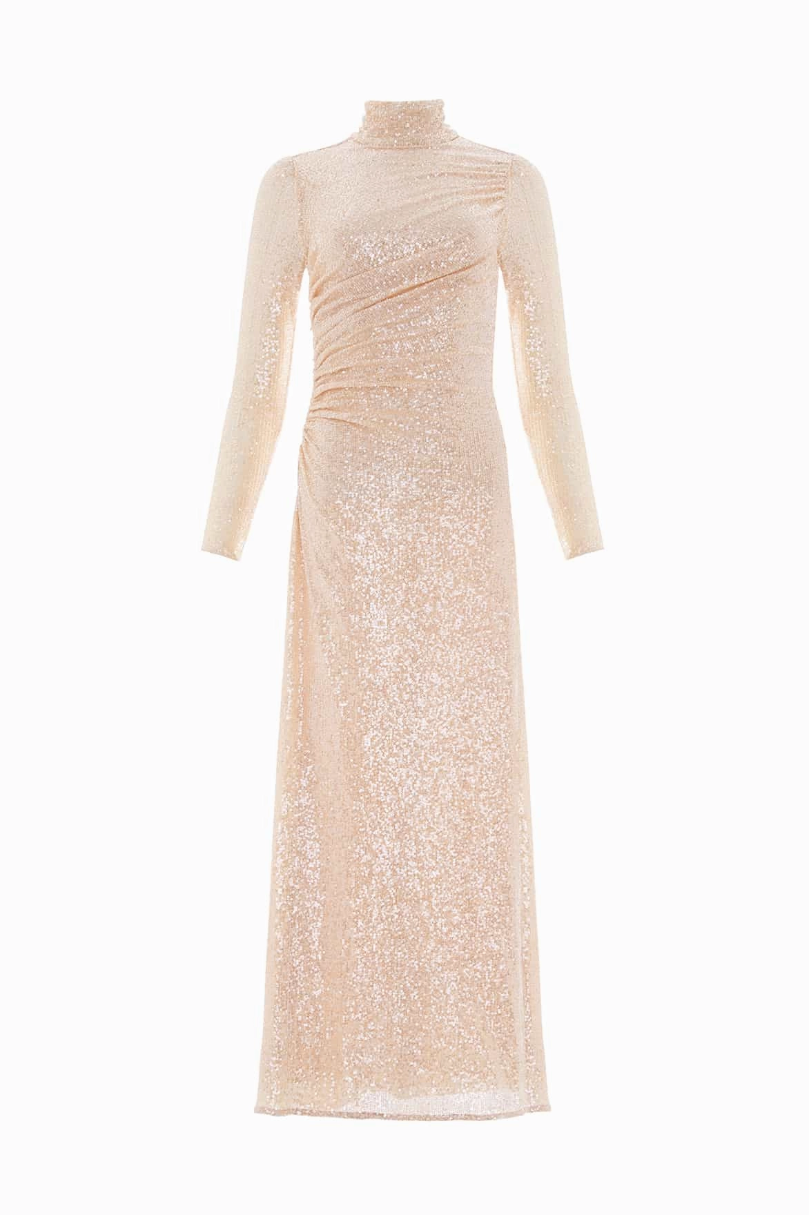Flattering and Effortless Malia Turtleneck Ankle Gown