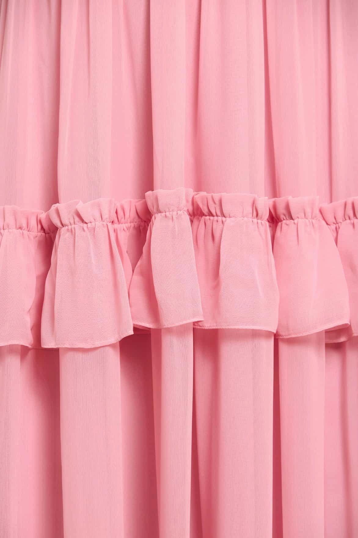 Air Touch Classic Layer Isabel Chiffon Strapless Ankle Gown