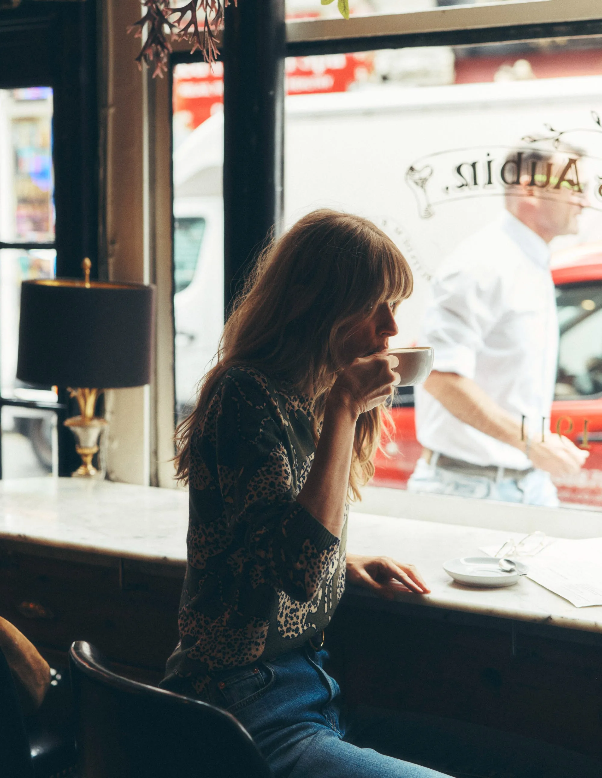 ReverseCoil Zipper Lydia Cashmere Jumper-Woodland Green, Leopard