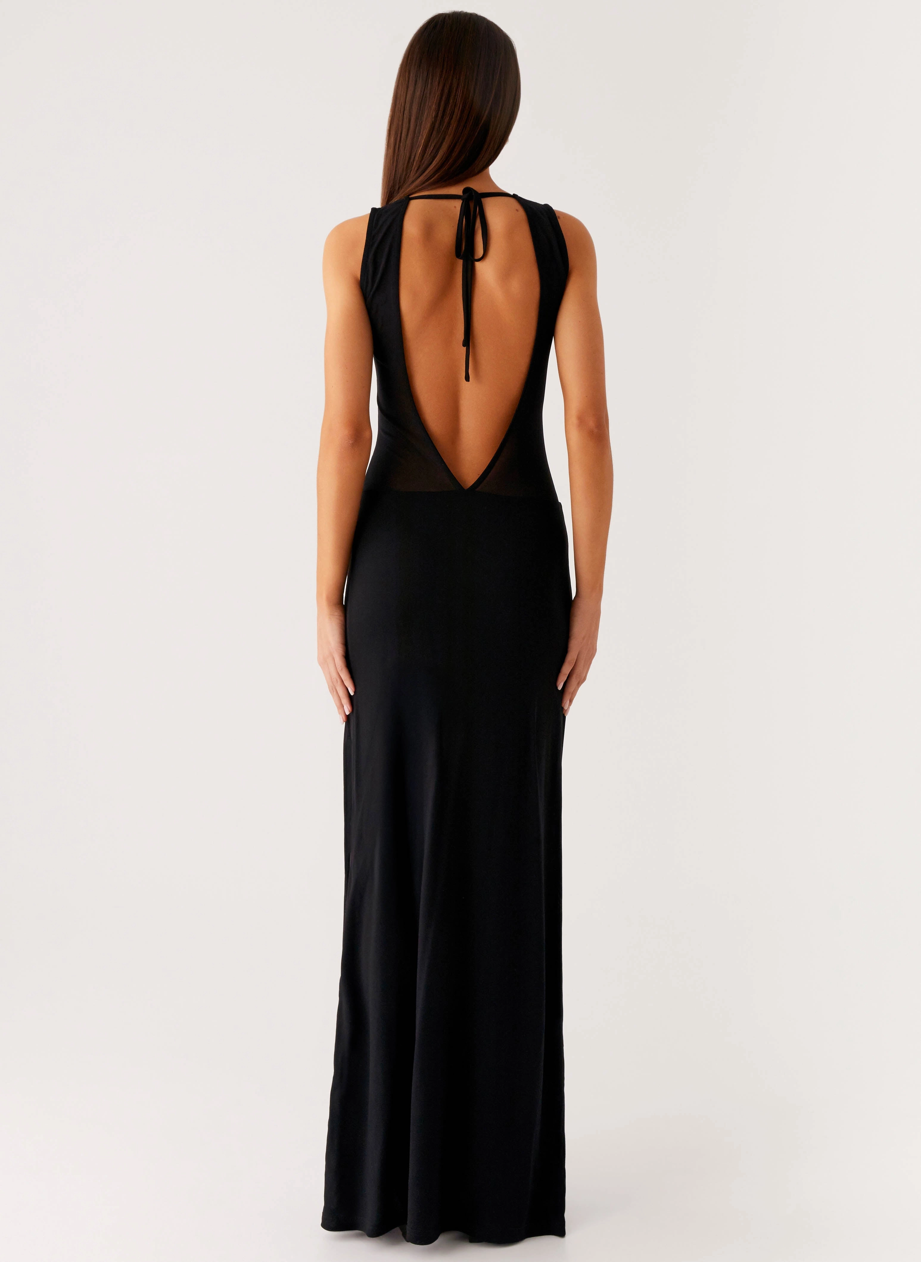 lyria Mesh Maxi Dress - Black