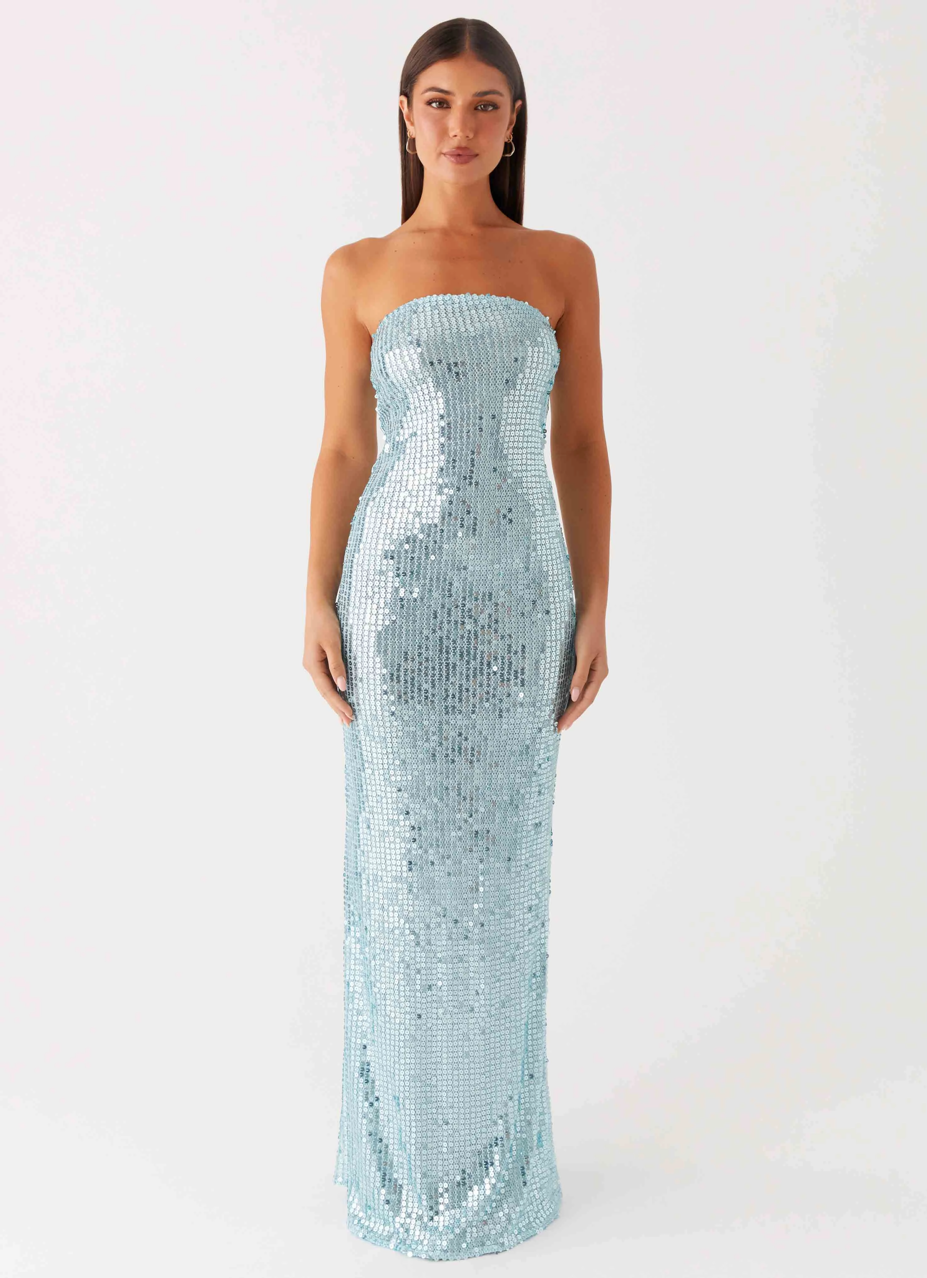 Lyric Sequin Maxi Dress - Turquoise
