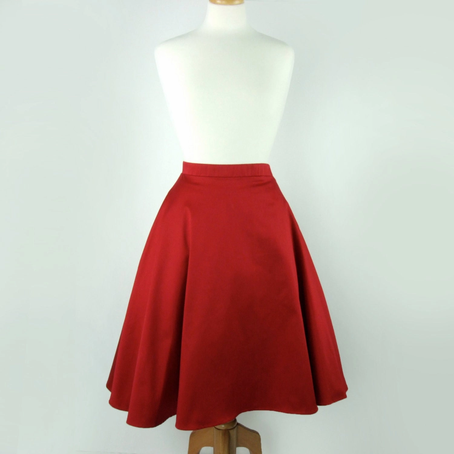 Versatile Fit Rockabilly Red Full  Circle  Skirt #FS-R536