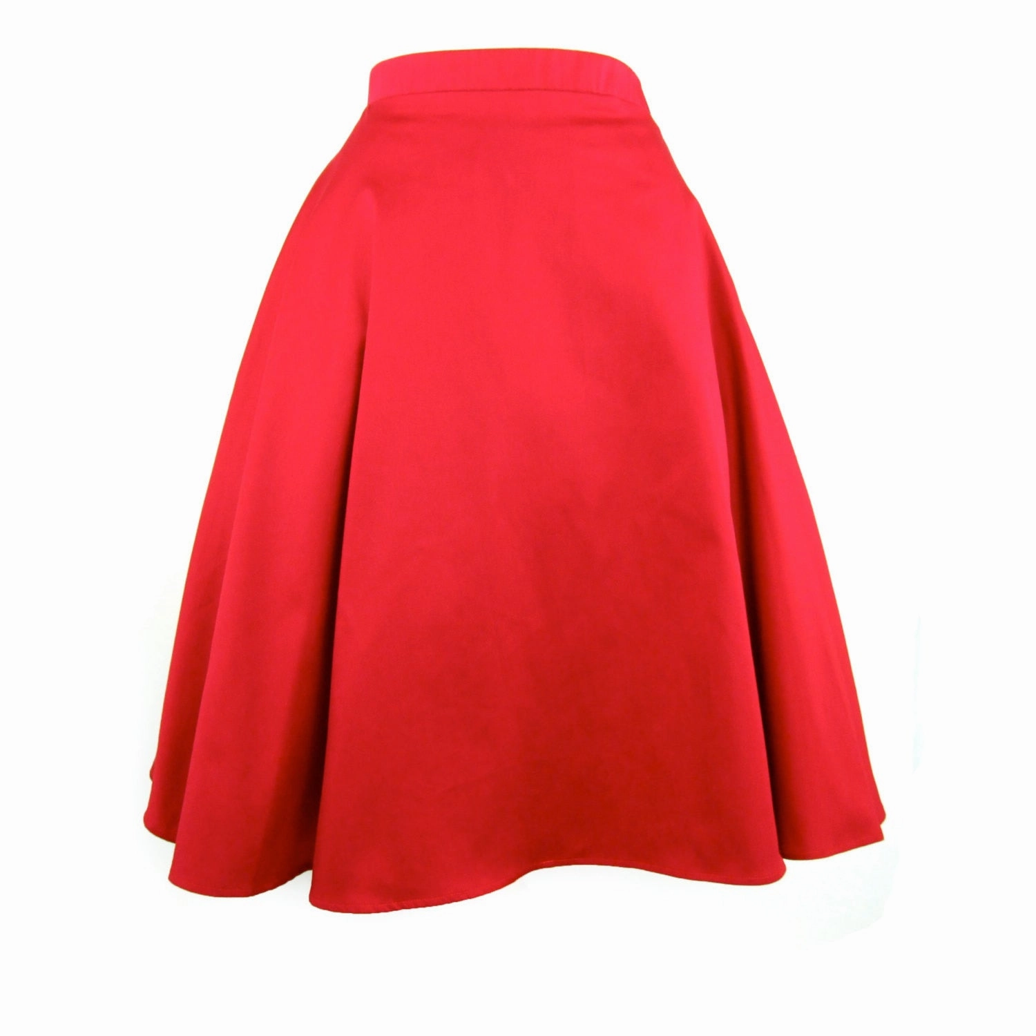 Rockabilly Red Full  Circle  Skirt #FS-R536 Sophisticated Casual Vibrant color