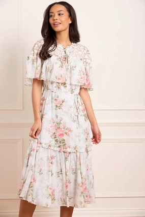 Chilly Weather Layer Madame Rose Carla Chiffon Cape Ballerina Dress