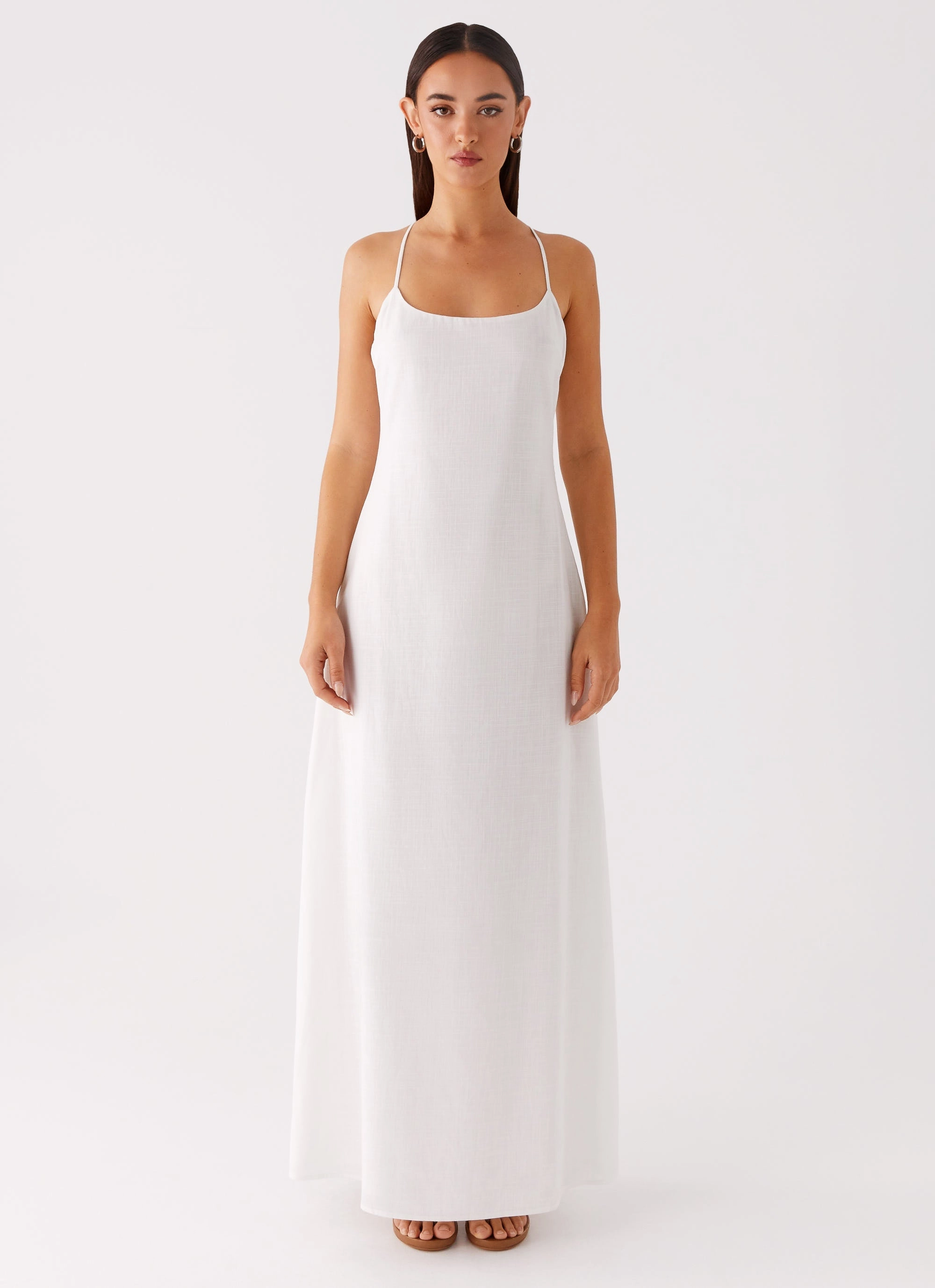 Madeleine Scoop Neck Maxi Dress - Off White