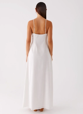Madeleine Scoop Neck Maxi Dress - Off White