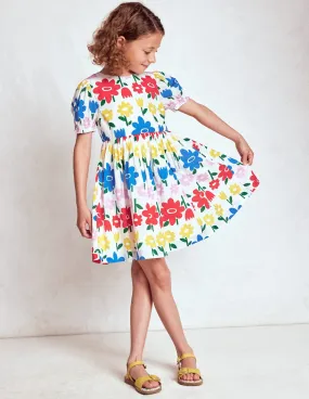 Movement Friendly vacation look Madeline Woven Dress-Multi Rainbow Flower