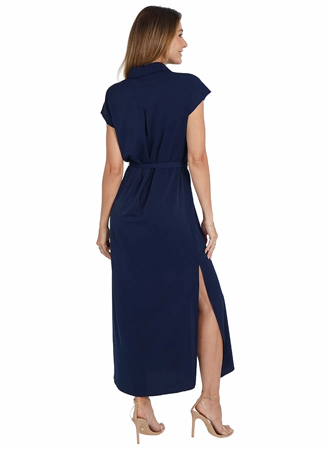 Maggie Dress Navy All Season Calm Drape