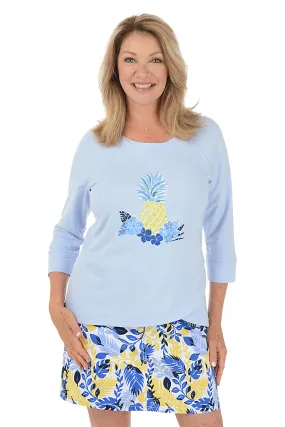 Making Waves Pineapple Tulip Hem Top Modern Look
