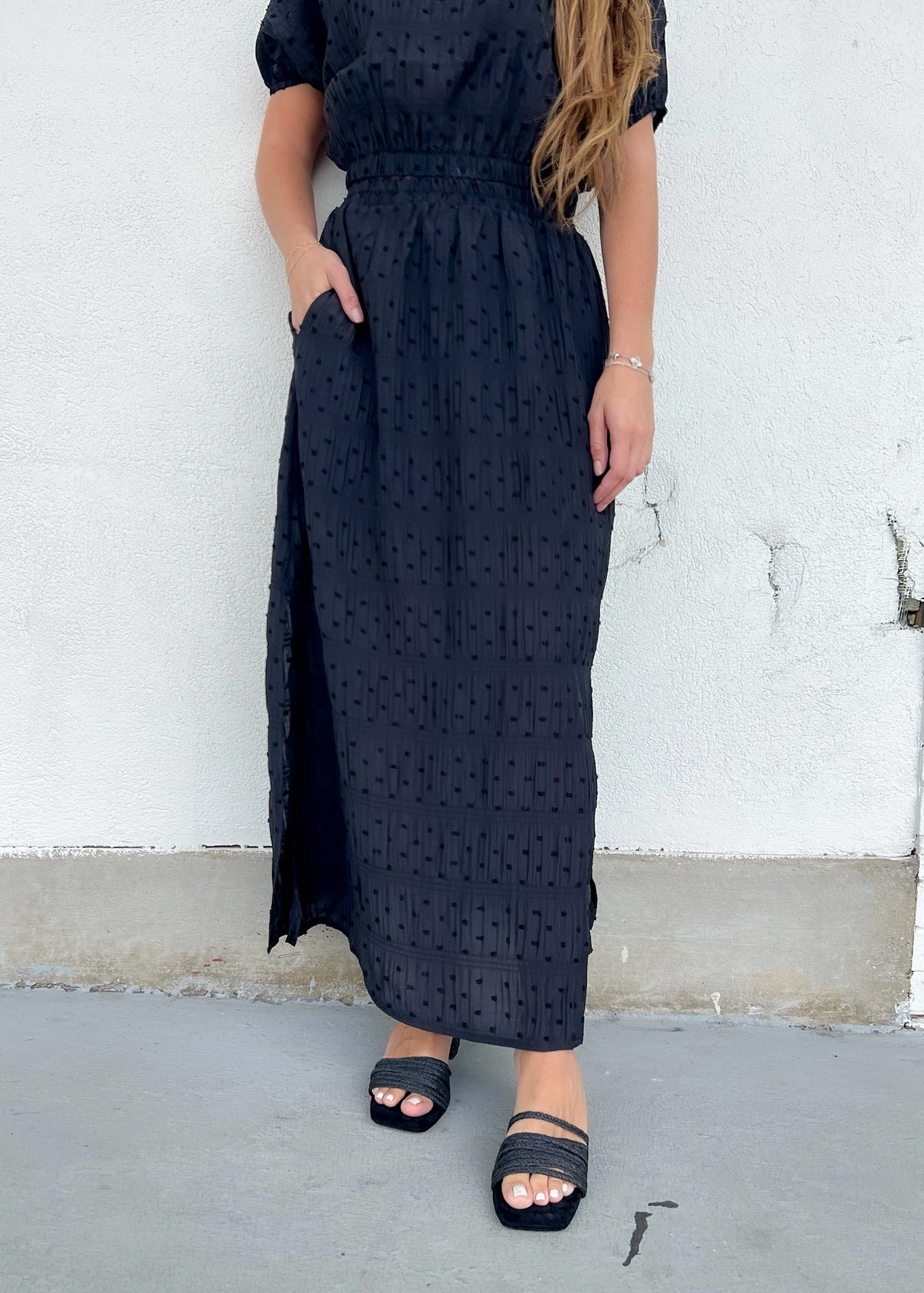 Bold Print MALIA TEXTURED MIDI SKIRT