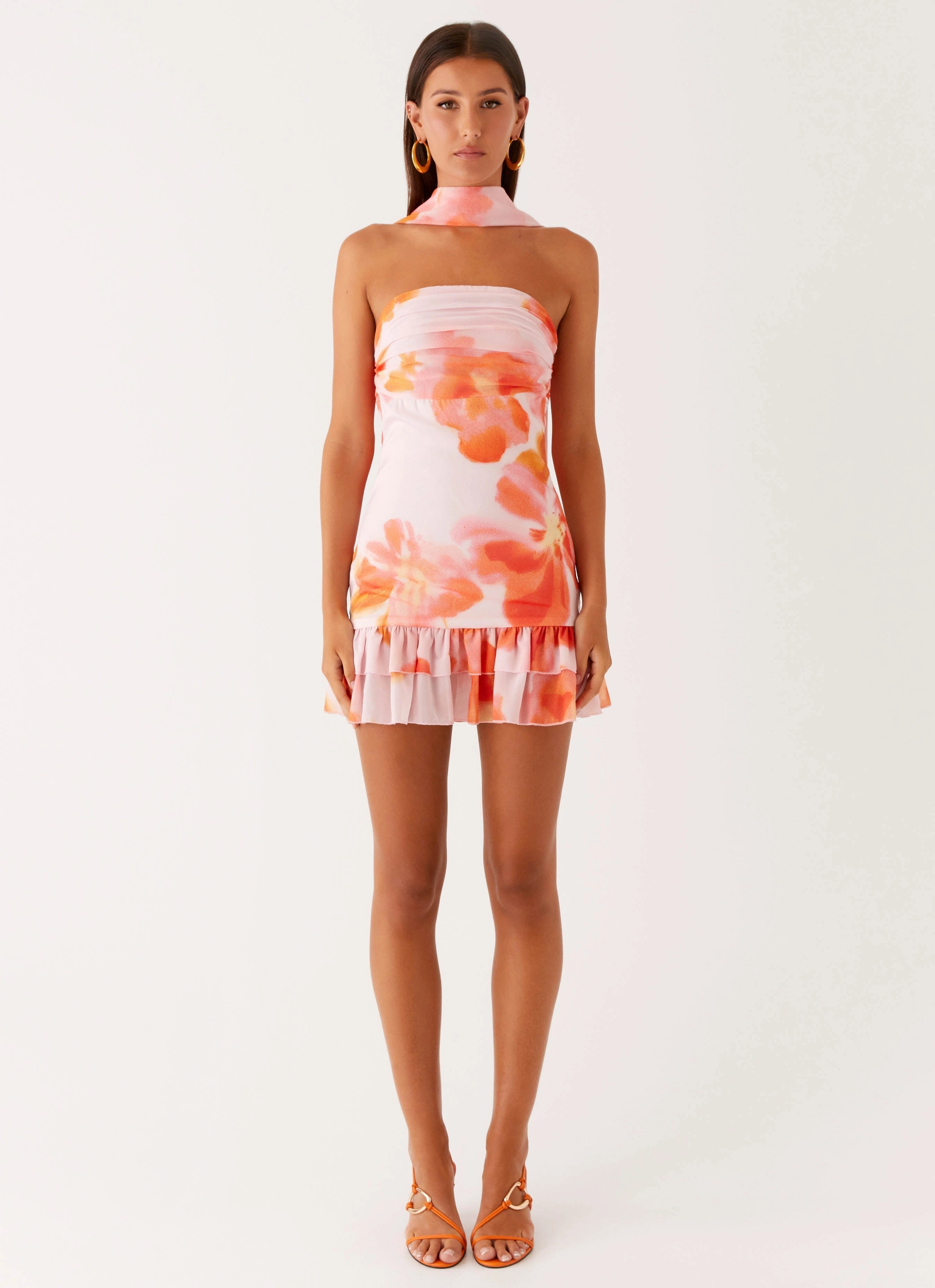 Manon Scarf Mini Dress - Blushing Blossom