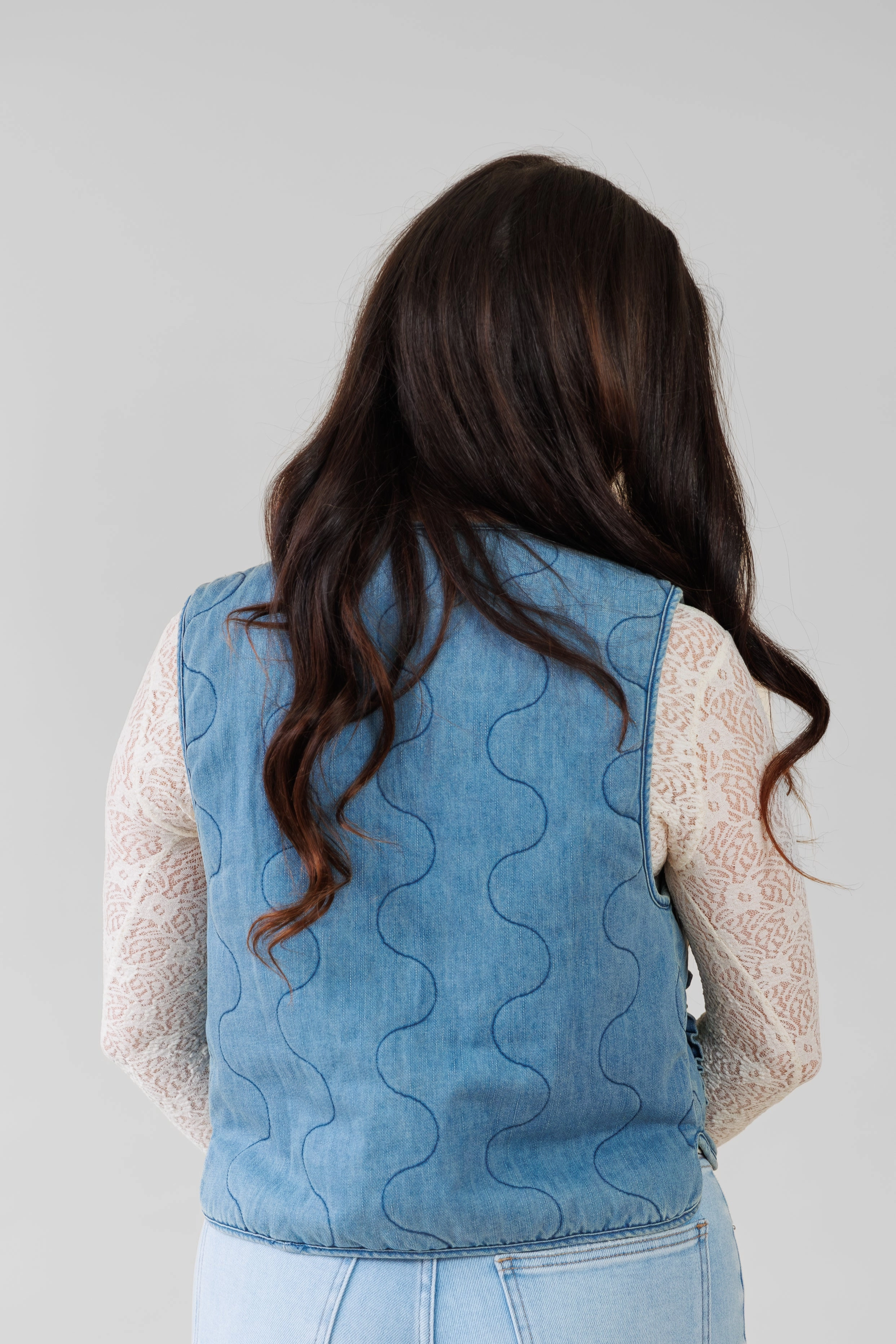 Textured Family Style Autumn Days MARGOT DENIM VEST