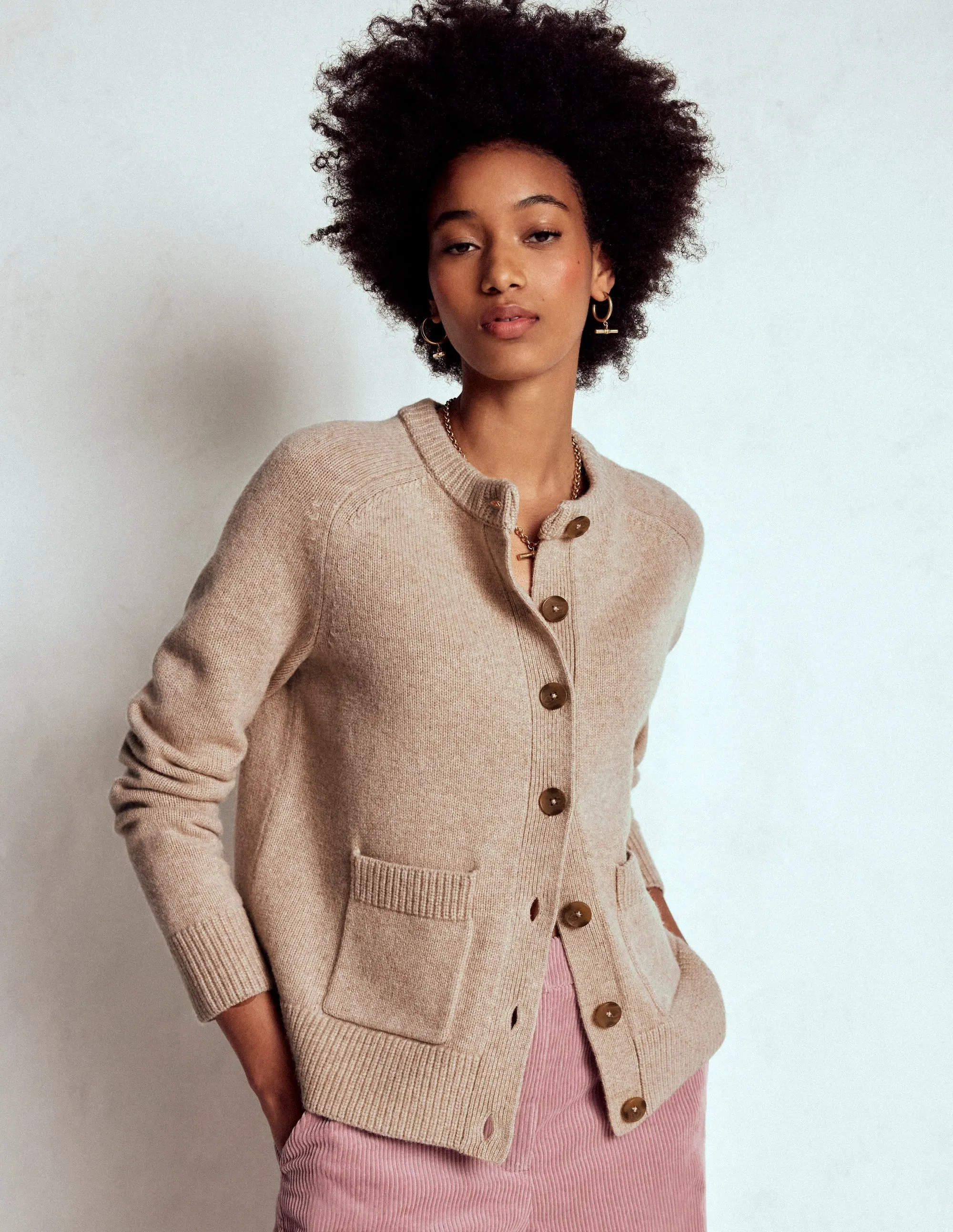 Marion Merino Cardigan-Linen Travel Layer