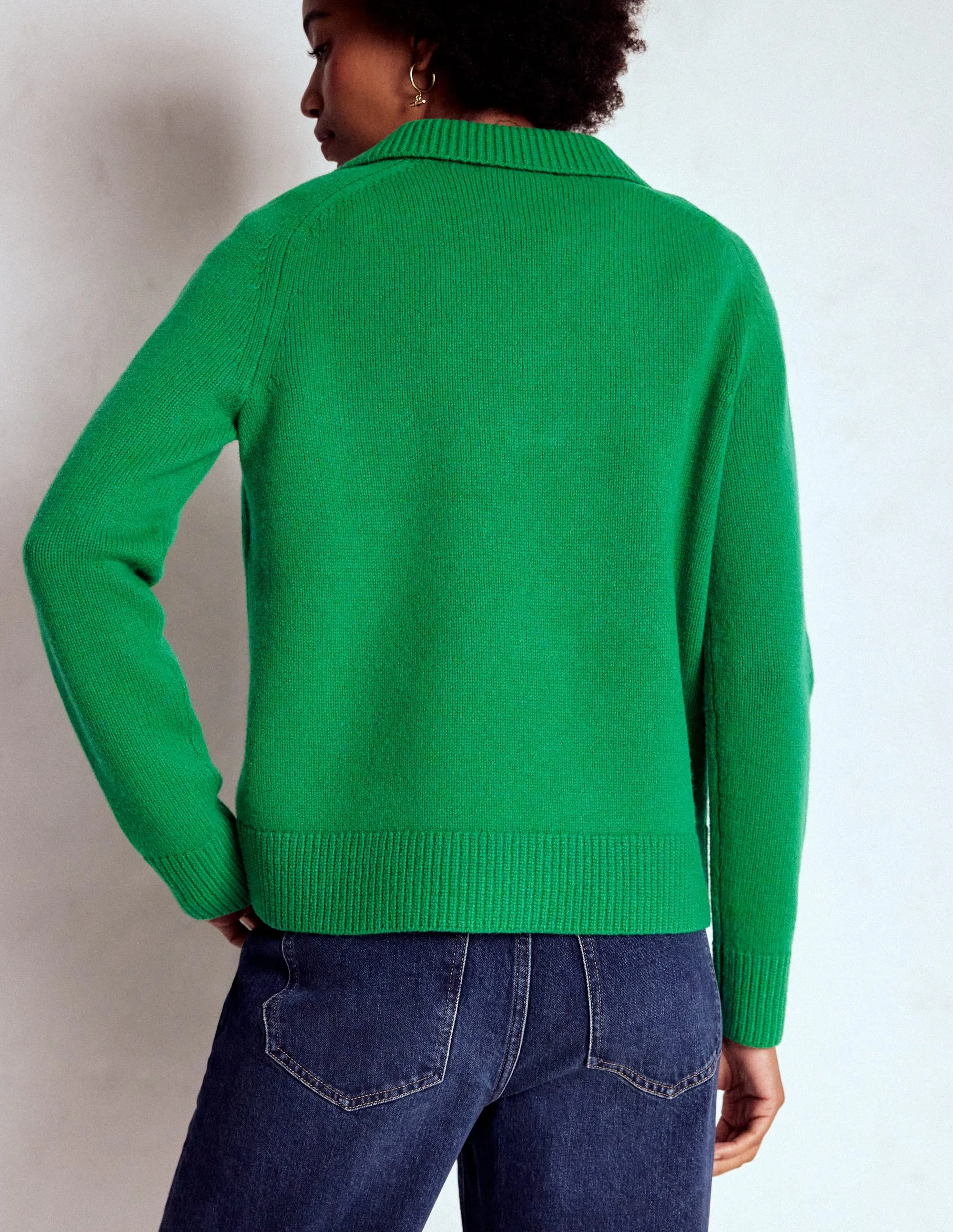 Thermal Insulation Layer Marion Merino Henley Jumper-Rich Emerald