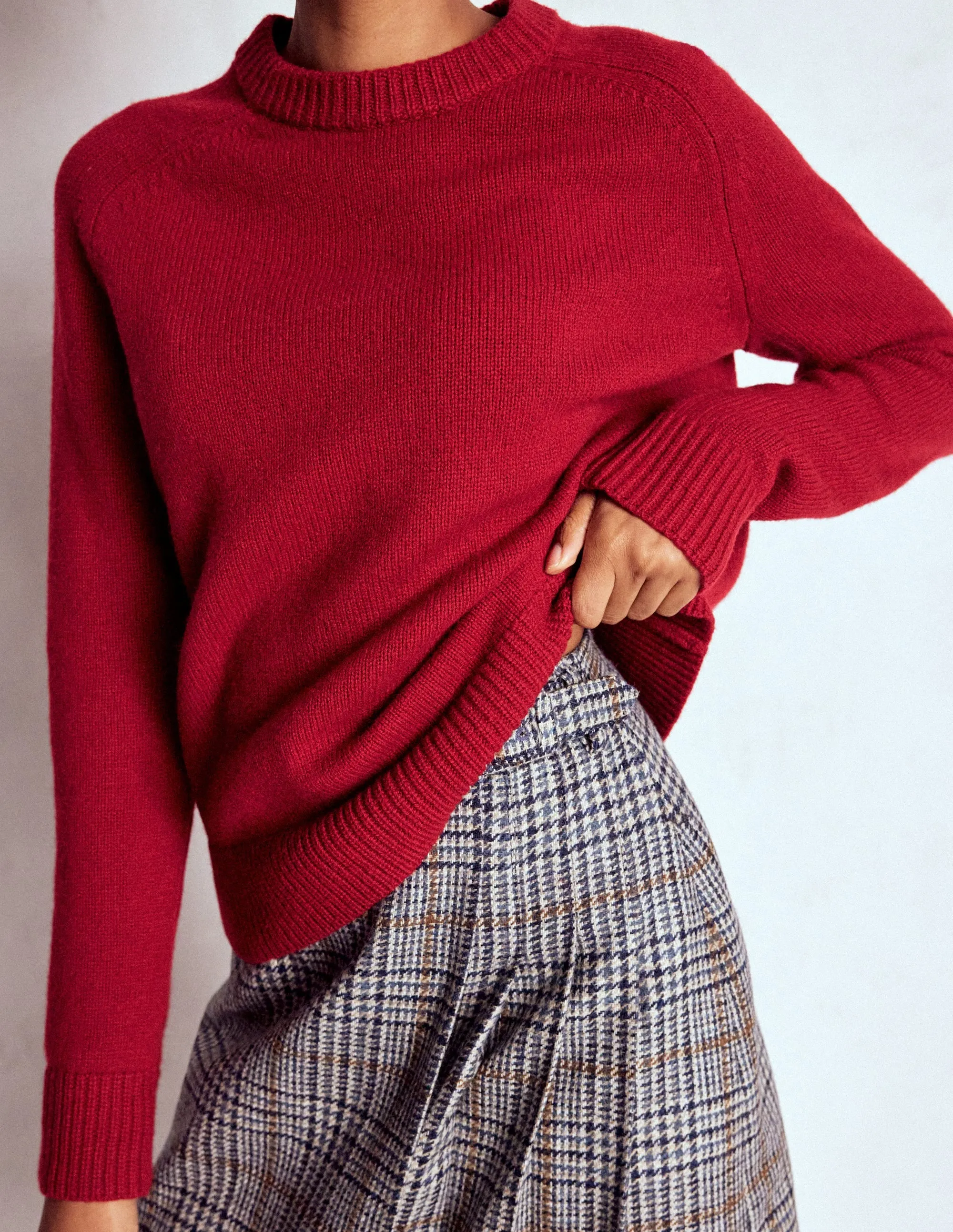 Loopwheel Construction gentle touch Marion Merino Jumper-Crimson Red