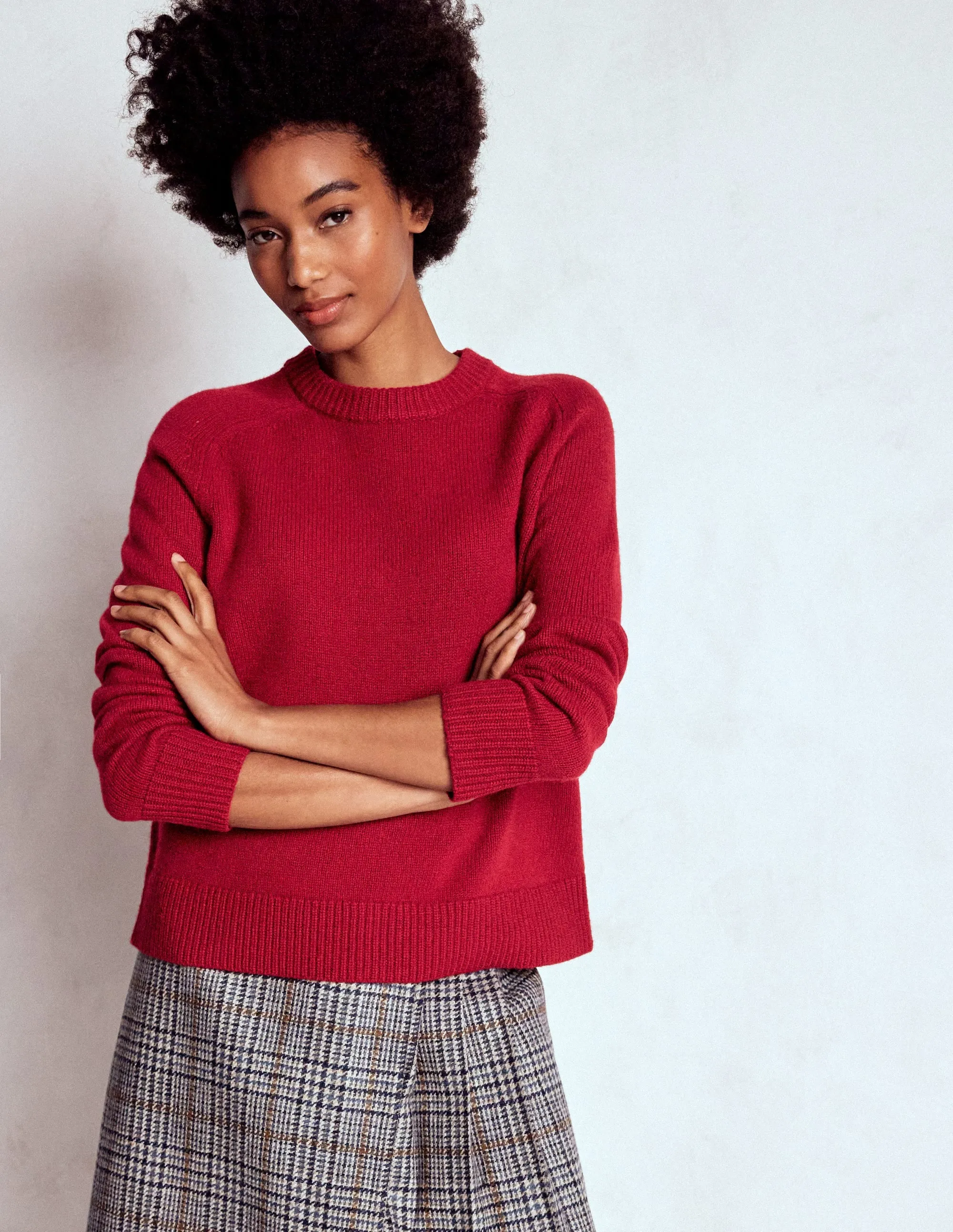 Lightweight Design Modern Layer Marion Merino Jumper-Crimson Red