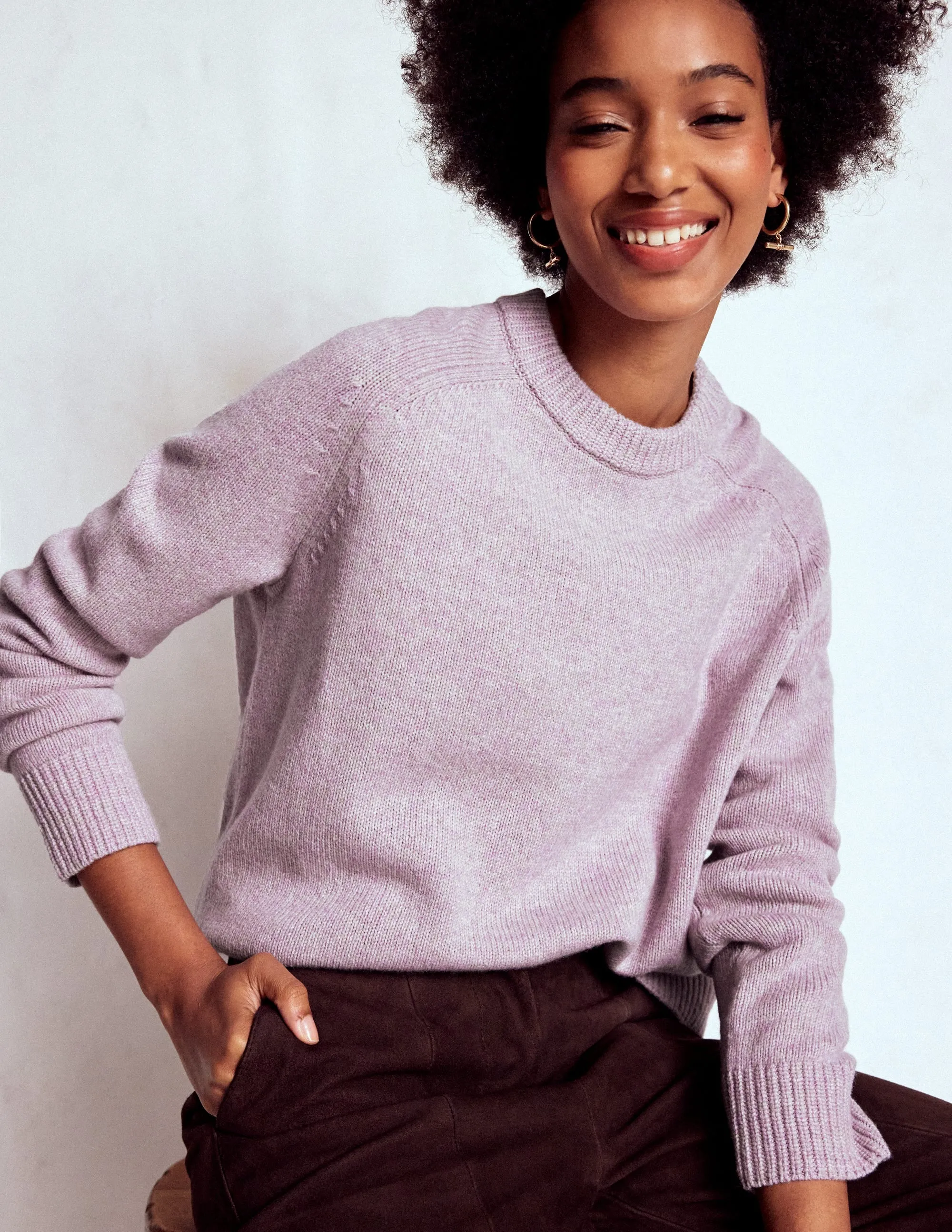 Marion Merino Jumper-Lilac Frost Purple Hypoallergenic Fibers