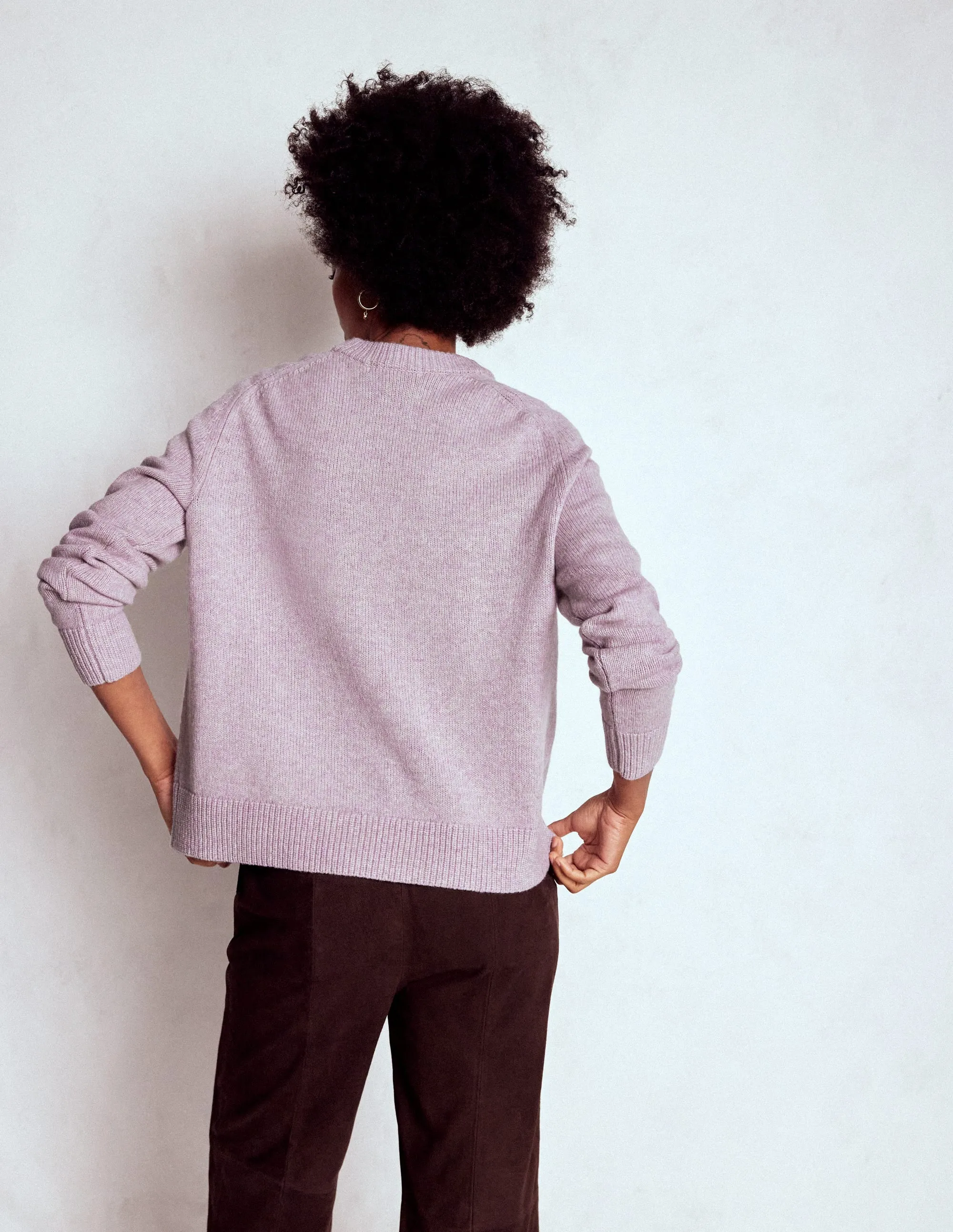 Marion Merino Jumper-Lilac Frost Purple Luxe Layer