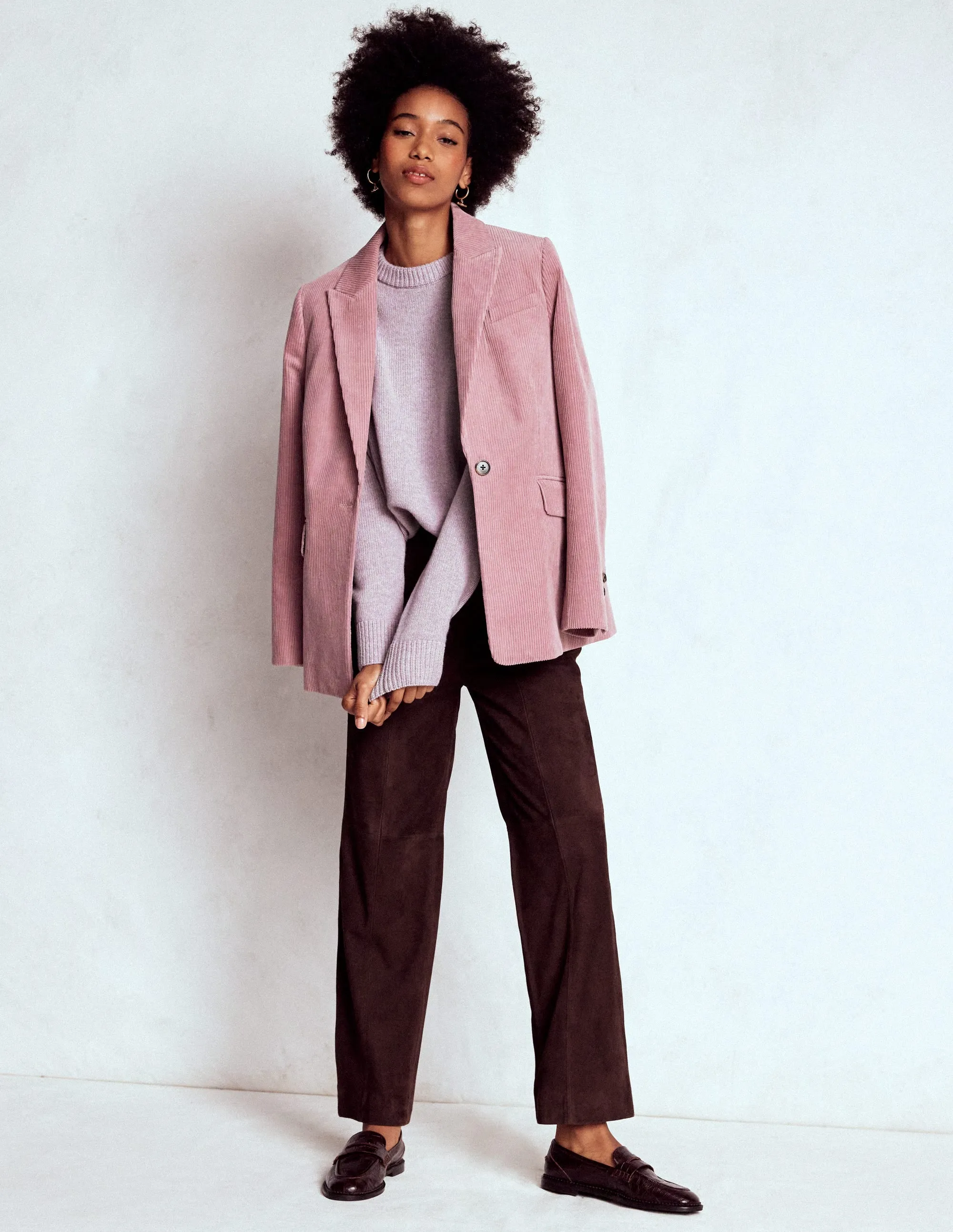 Marion Merino Jumper-Lilac Frost Purple Multi Panel Modern Comfort