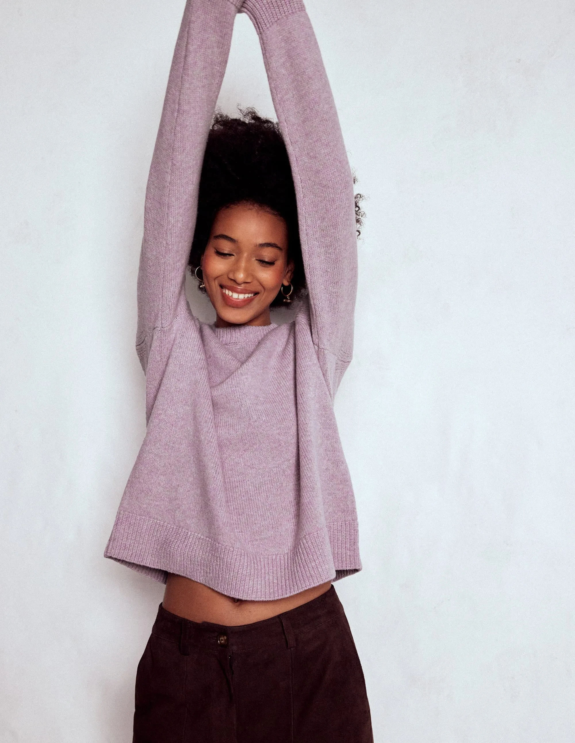 Marion Merino Jumper-Lilac Frost Purple Stylish Staple