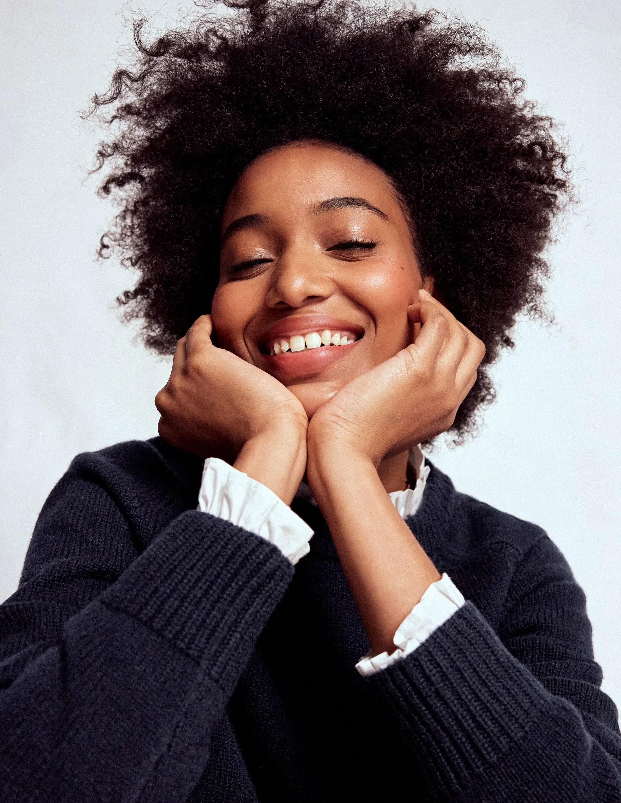 Cozy Fleece Marion Merino Jumper-Navy