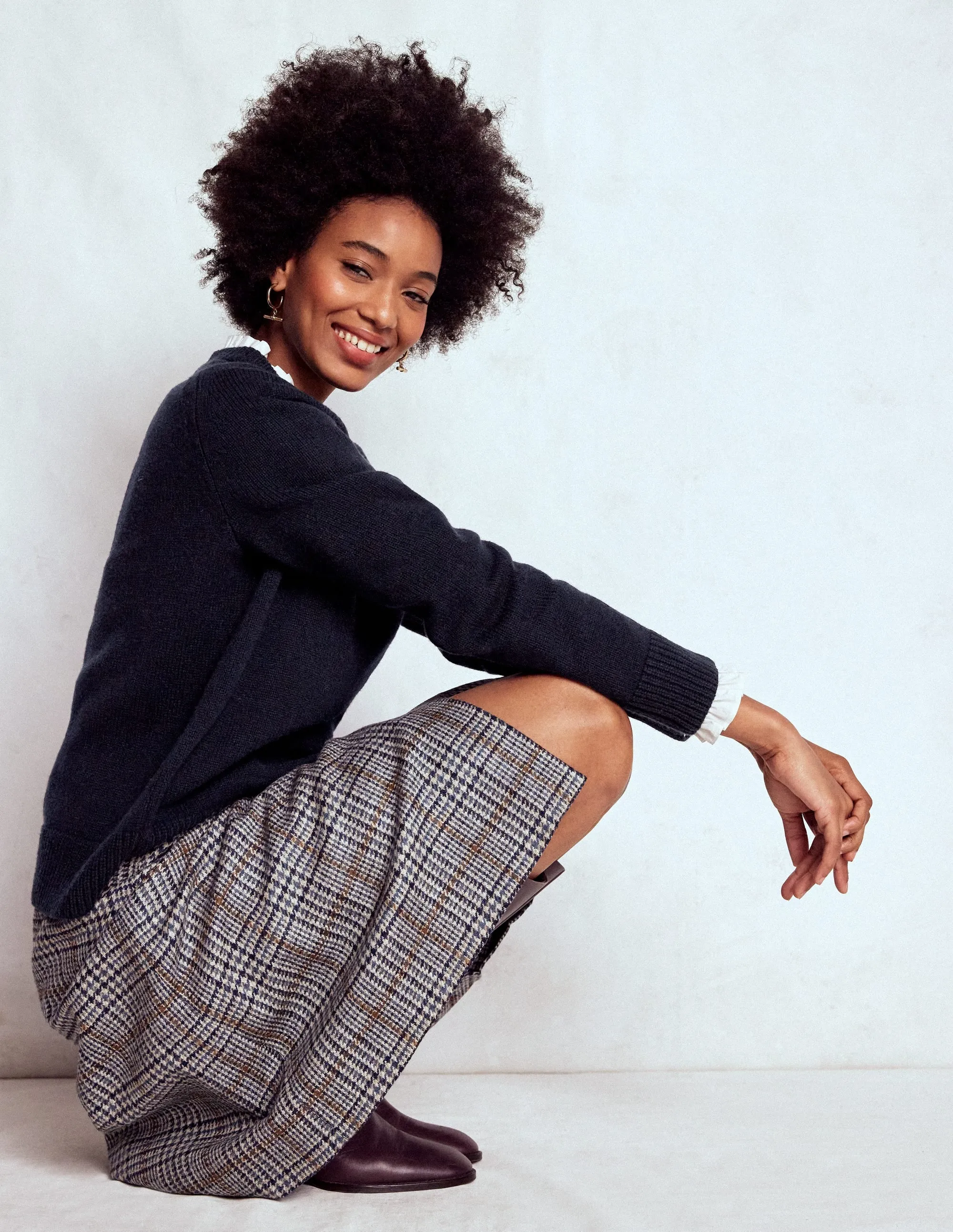 Marion Merino Jumper-Navy Merino Wool