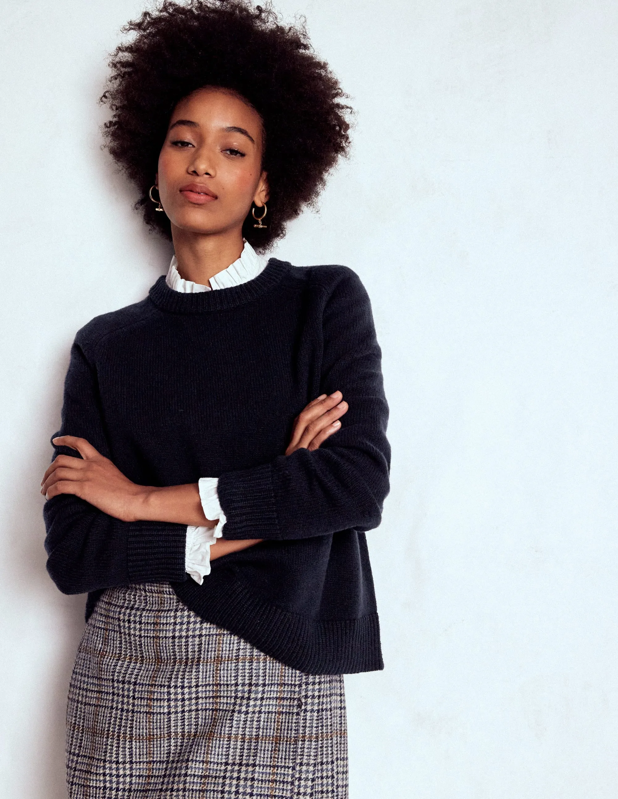 AntiSnag Yarn Technology AntiStatic Coating Marion Merino Jumper-Navy