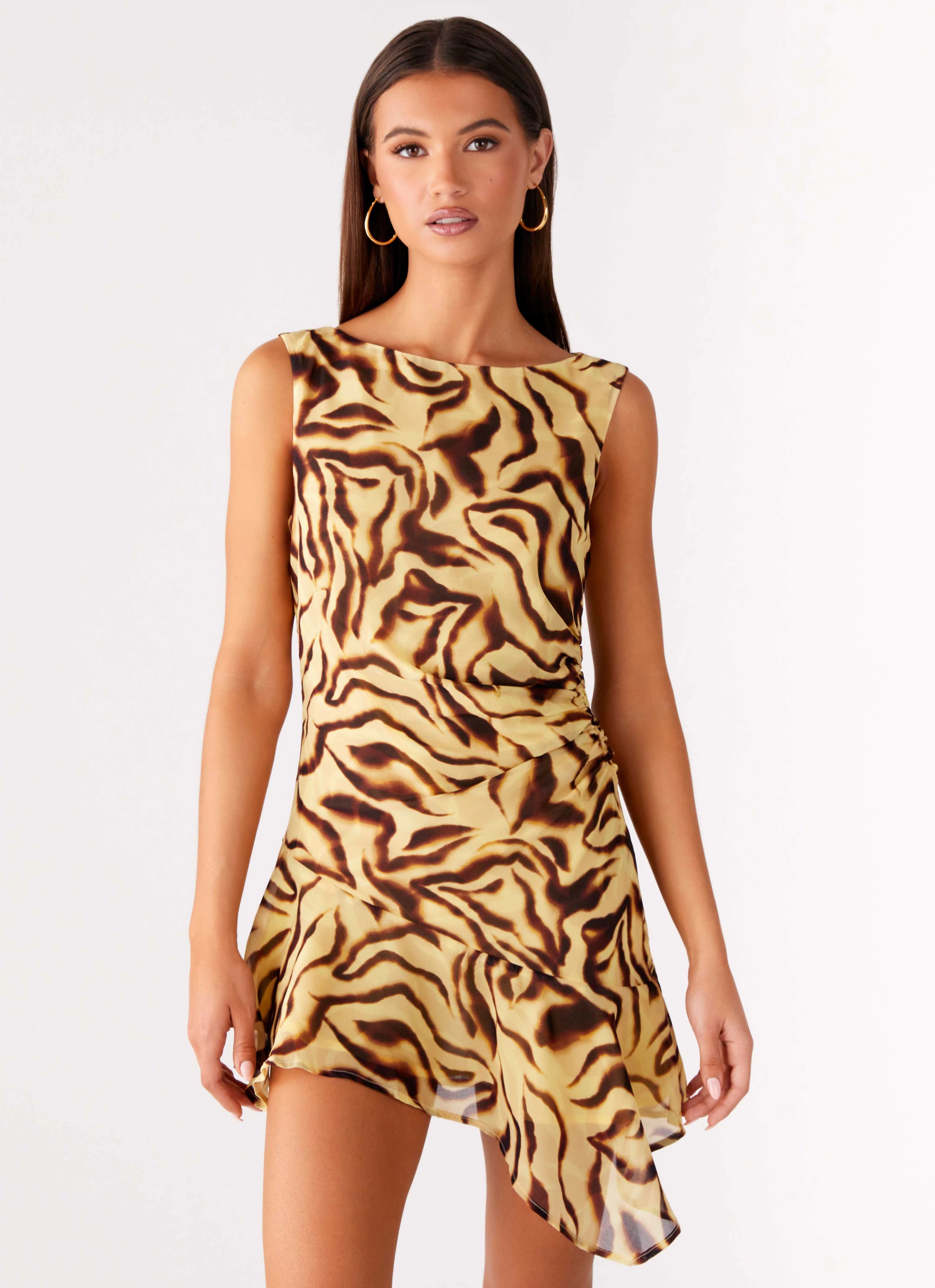 Maris Asymmetrical Mini Dress - Laguna Print