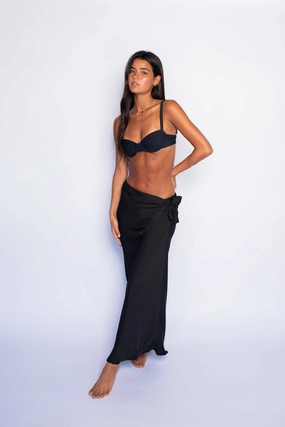 Marissa Skirt Satin - Black Casual Moments Material Innovation