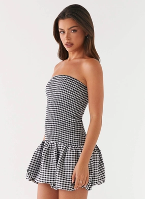 Martell Mini Dress - Black Gingham