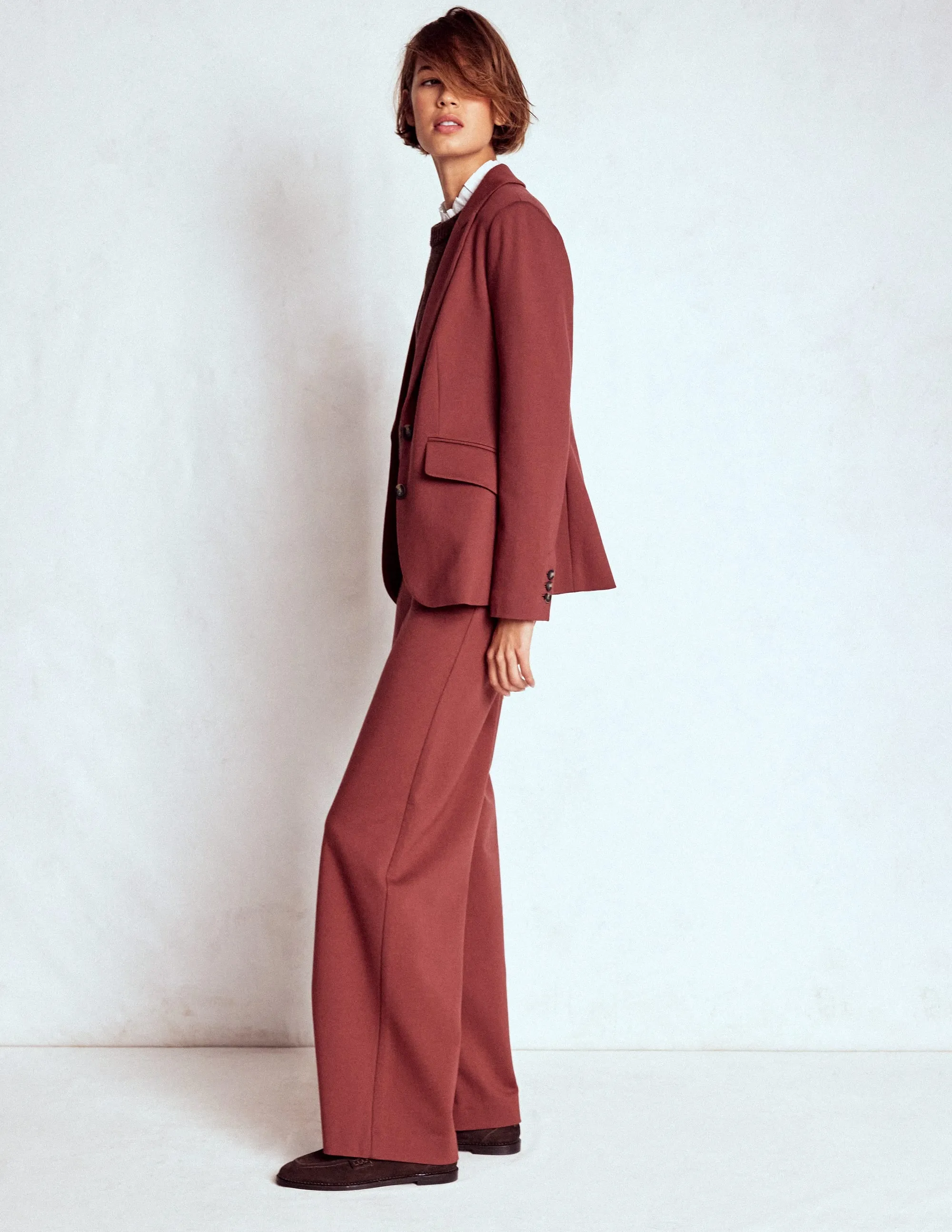 Marylebone Ponte Blazer-Chestnut Functional Piece Travel Ready