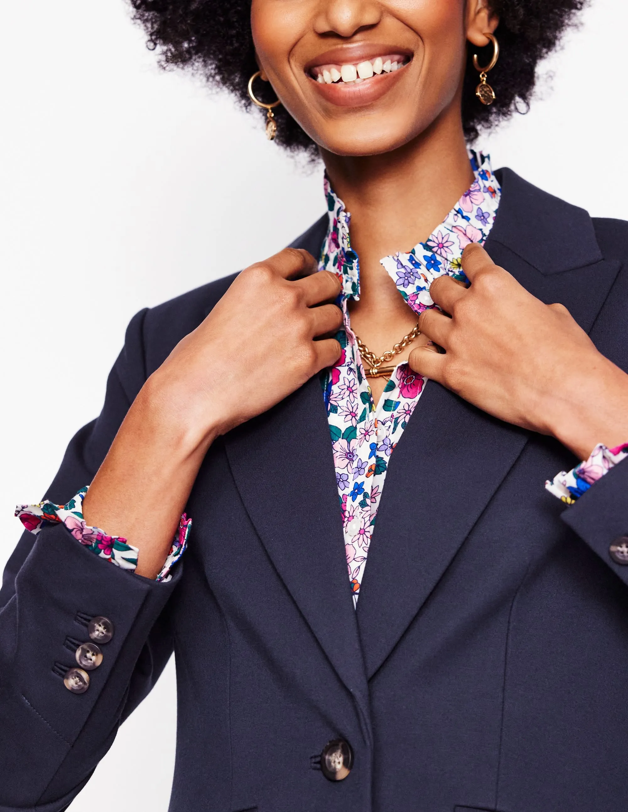 Thermal Regulation System Functional Look Marylebone Ponte Blazer-Navy