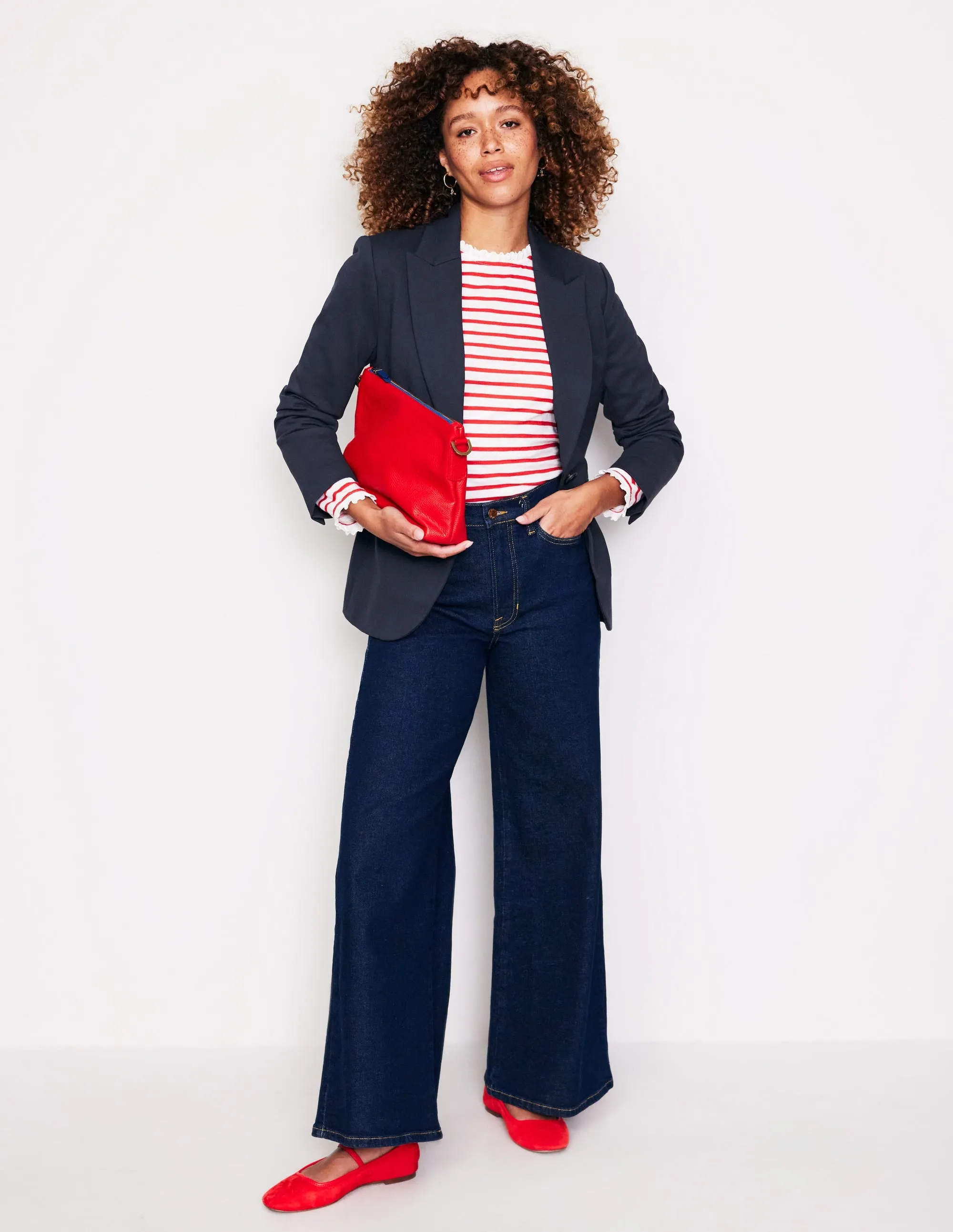Effortless Layer Compact Travel Friendly Marylebone Ponte Blazer-Navy