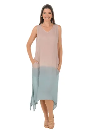 Mauve Dip-Dye Sleeveless Midi Dress Urban Fit Trendy pick