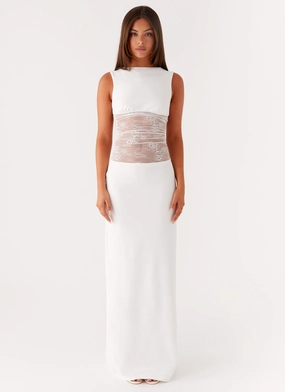 Medina Lace Maxi Dress - White