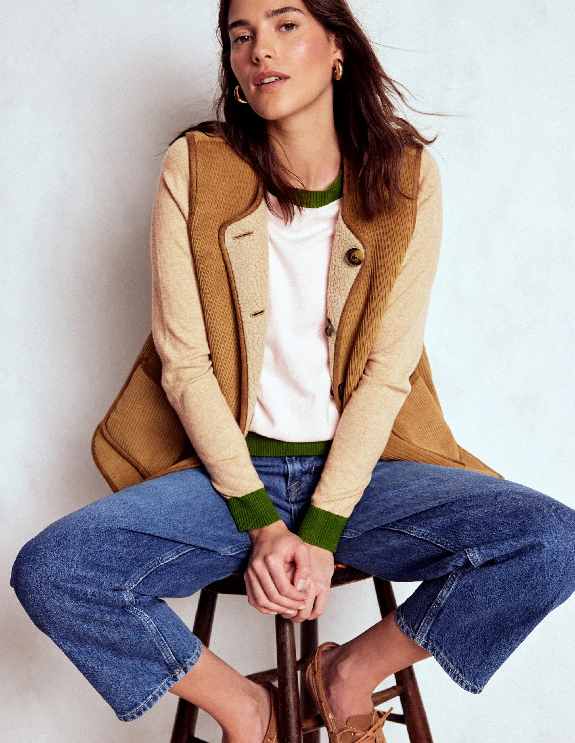 MultiDirectional Flexibility SoftTouch Finish Meg Raglan Sleeve Jumper-Pink, Green Colour Block